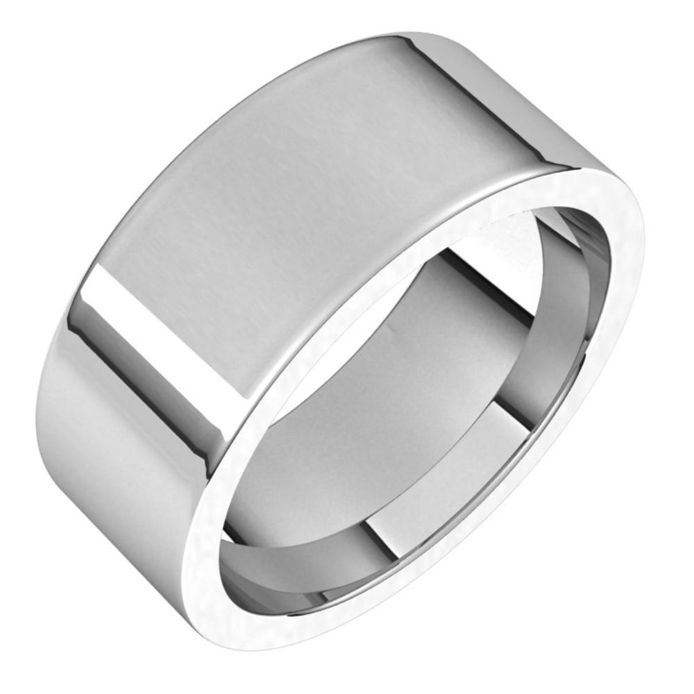 Diamond2Deal 14K White Gold 8mm Flat Comfort Fit Anniversary Band Ring for Womens 