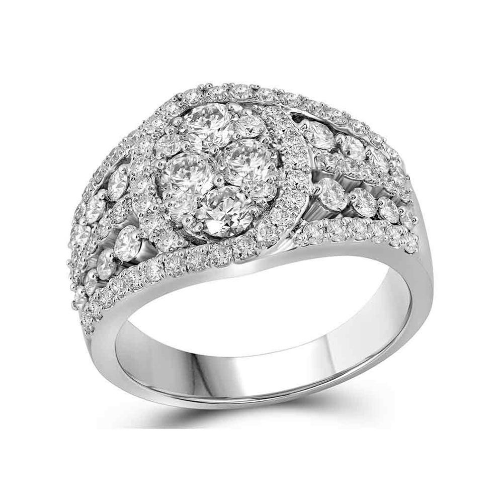 Diamond2Deal 10k Yellow Gold Womens Round Diamond Halo Bridal Wedding Engagement Ring Band Set 1/2 Cttw