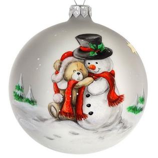 Homeroots Decor Mouth Blown Polish Glass Santa And Puppy Christmas Ornament