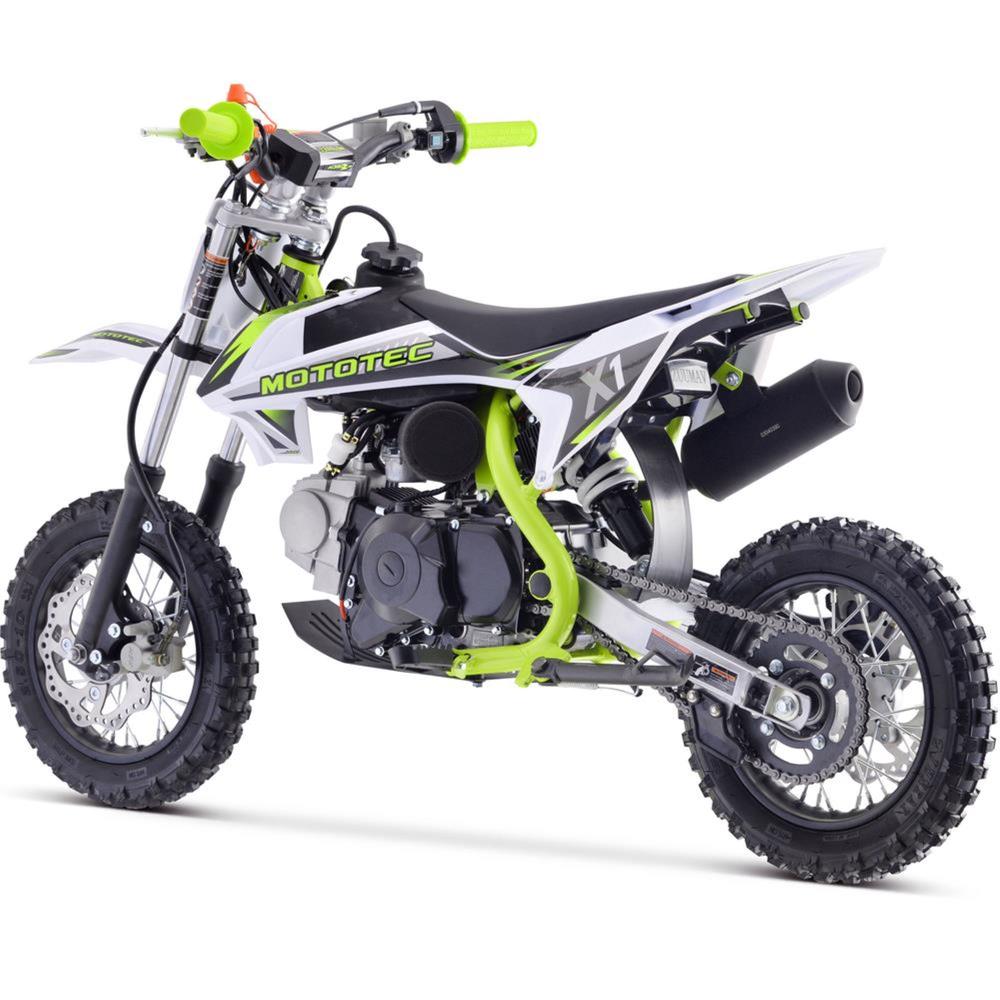 MotoTec X1 70cc 4-Stroke Gas Dirt Bike Green