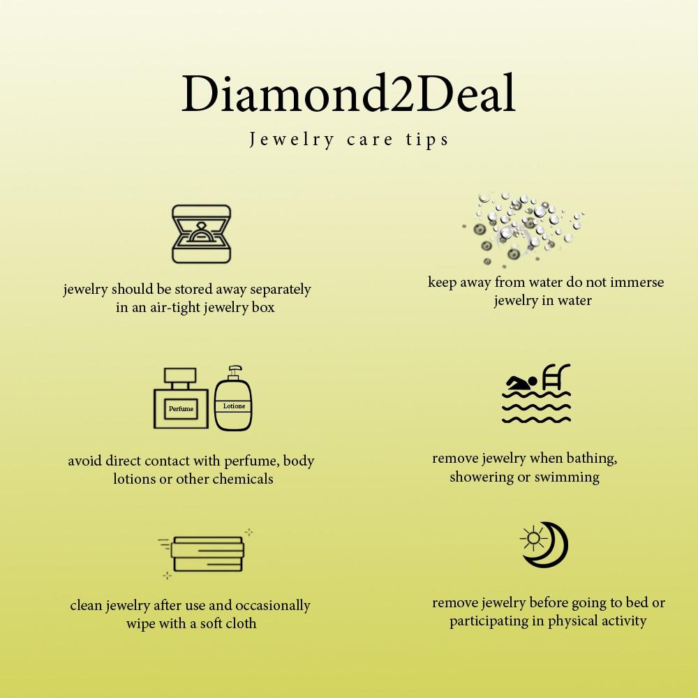 Diamond2Deal 14K White Gold Natural Emerald & 1/5 CTW Natural Diamond Ring 