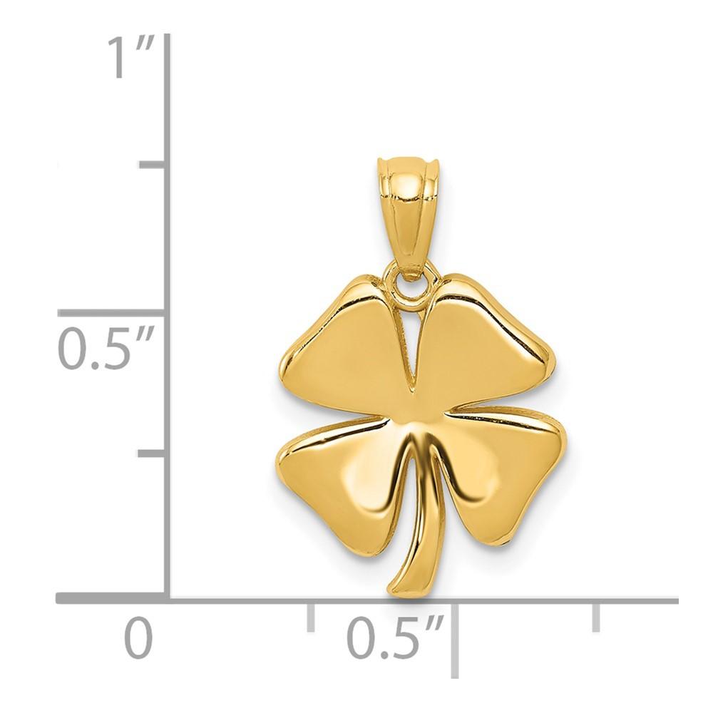 Diamond2Deal 14k Yellow Gold 4 Leaf Clover Pendant for Women