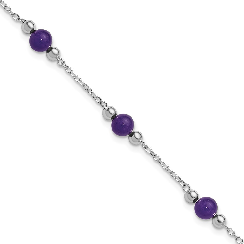 Diamond2Deal 925 Sterling Silver Rhodium plated Anklet for Women