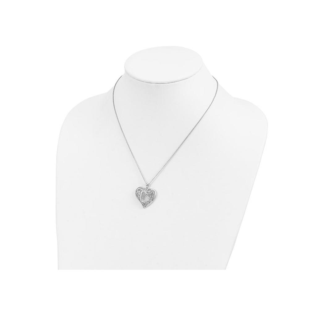 Gem And Harmony Forever In My Heart Pendant Necklace in Sterling Silver with Synthetic Cubic Zirconia (CZ)s