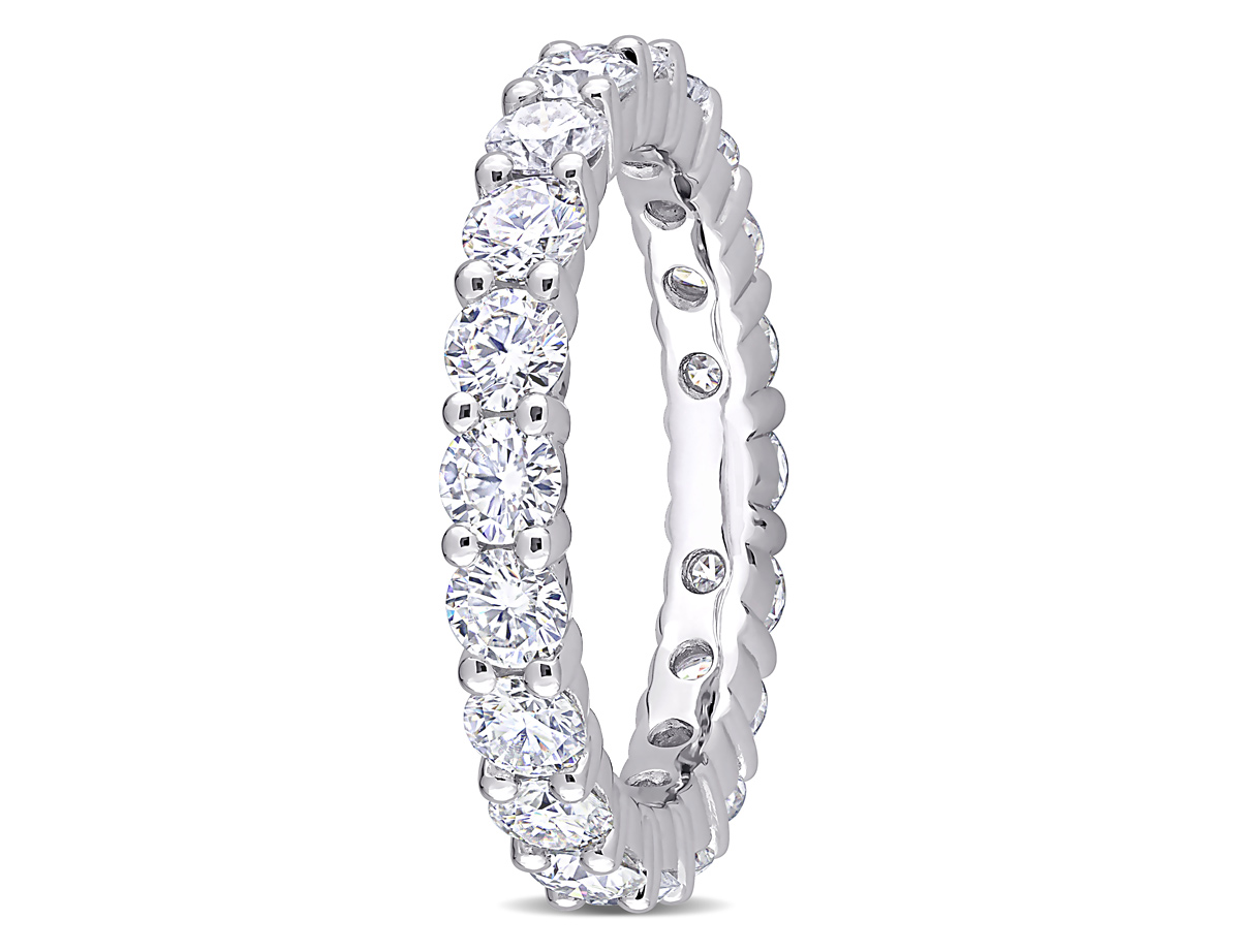 Gem And Harmony 2.70 Carat (ctw) Lab Created Moissanite Anniversary Band Ring in Sterling Silver
