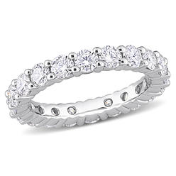 Gem And Harmony 2.70 Carat (ctw) Lab Created Moissanite Anniversary Band Ring in Sterling Silver