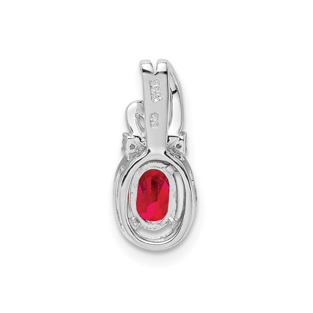 Gem And Harmony Natural Red Ruby 2/3 Carat (ctw) Drop Pendant Necklace in Sterling Silver with Chain