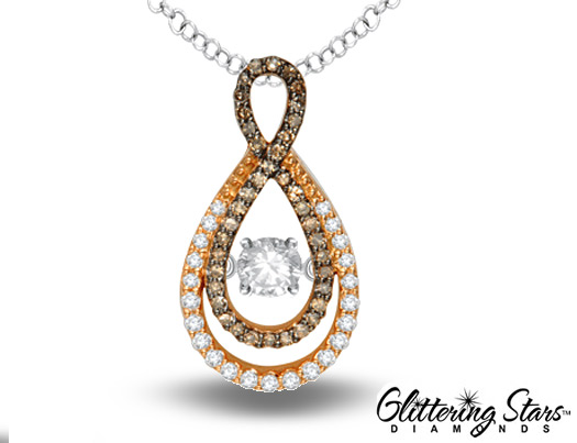 Gem And Harmony Glittering Stars Dancing Diamond Infinity Pendant 2/5 (ctw) 14K Rose Gold with Chain