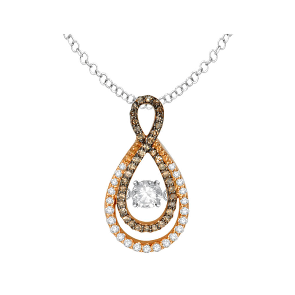 Gem And Harmony Glittering Stars Dancing Diamond Infinity Pendant 2/5 (ctw) 14K Rose Gold with Chain