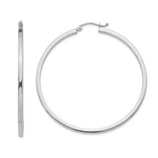 Gem And Harmony Extra Large Hoop Earrings In 14k White Gold Gem And Harmony Extra Large Hoop Earrings In 14k White Gold