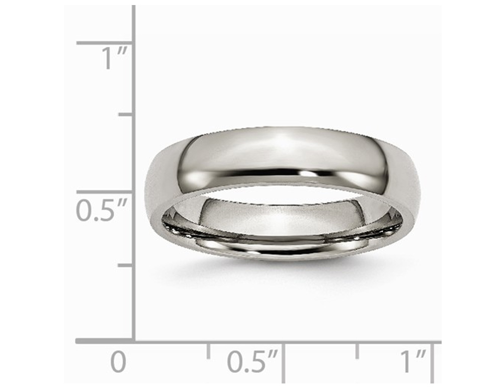 Gem And Harmony Mens Chisel Titanium 5mm Polished Wedding Band Ring