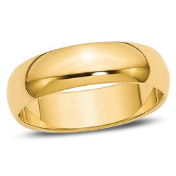 Gem And Harmony Mens or Ladies 14K Yellow Gold 6mm Wedding Band Ring