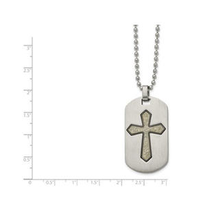 Gem And Harmony Mens Dog Tag Cross Pendant Necklace In Stainless Steel With Chain - Mens Stainless Steel Dog Tag With Cross Pendant Gem And Harmony Mens Dog Tag Cross Pendant Necklace In Stainless Steel With Chain - Mens Stainless Steel Dog Tag With Cross Pendant