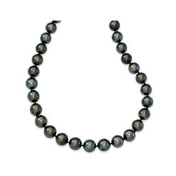 Gem And Harmony Saltwater Cultured Tahitian Graduated Pearl Necklace (9-12mm) in 14K White Gold