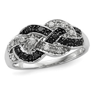 Black and white diamond knot ring vr 3d video