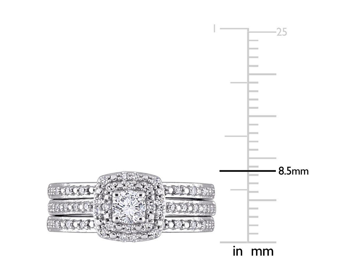 Gem And Harmony 1/2 Carat (ctw H-I, I2-I3) Diamond Engagement Wedding Ring Set in Sterling Silver