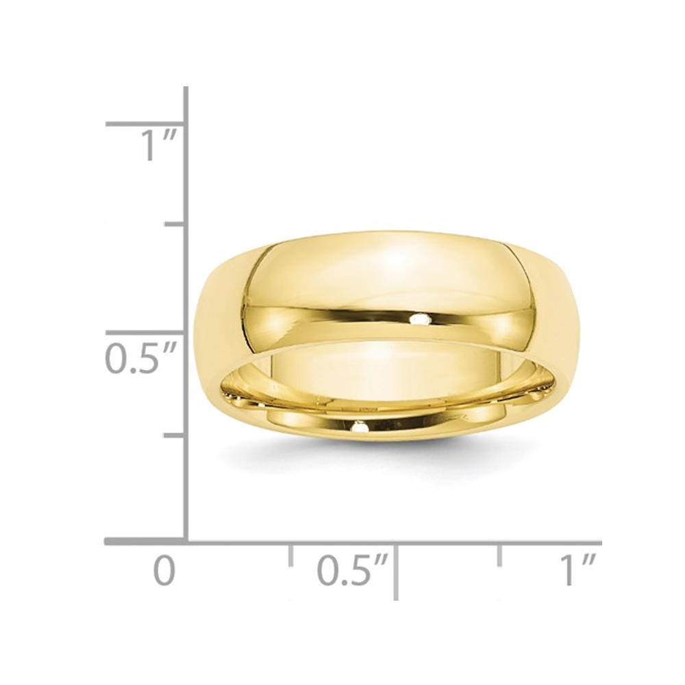 Gem And Harmony Mens 10K Yellow Gold 7mm Polished Wedding Band Ring