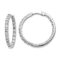Gem And Harmony 1.90 Carat (ctw I1-I2,H-I) Diamond in-Out Hoop Earrings in 14K White Gold