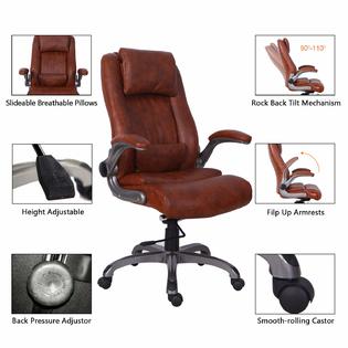 Leather office chair flip up arms Clearance