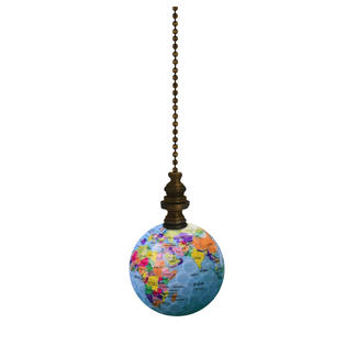 Homeconcept Earth Globe Ceiling Fan Pull 2 25 H With 12