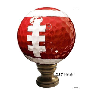 Homeconcept Football Lamp Finial Brown With White Laces 2 25 H
