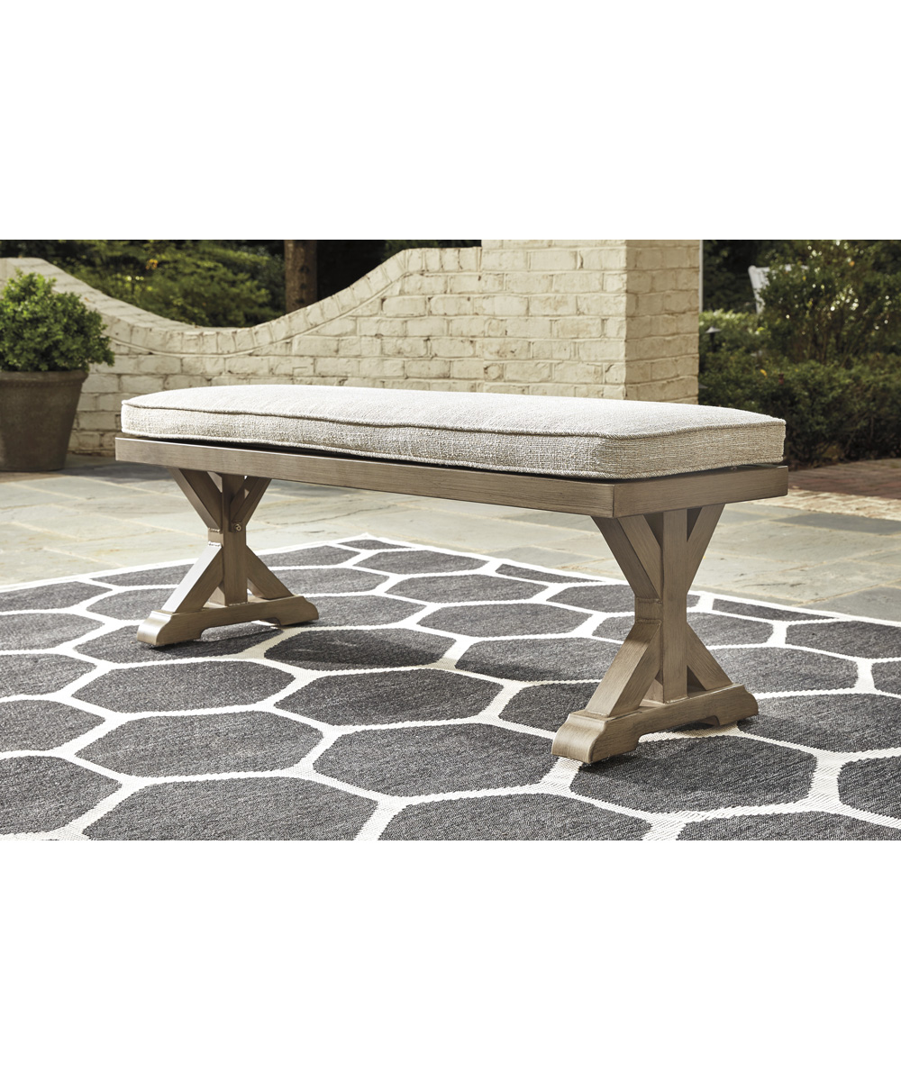 Signature Design by Ashley Beachcroft Bench with Cushion Beige