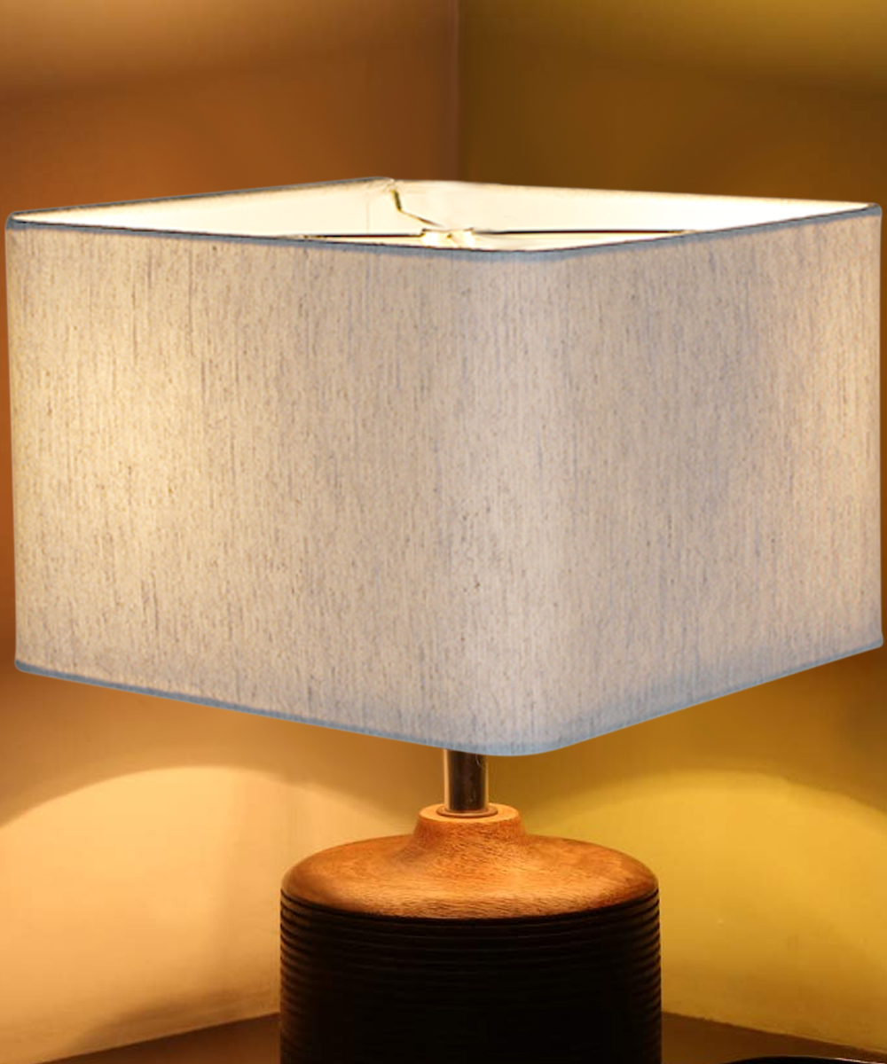 HomeConcept 12x12x8 Rounded Corner Premiere Hardback Shallow Square Drum Lampshade Textured Oatmeal