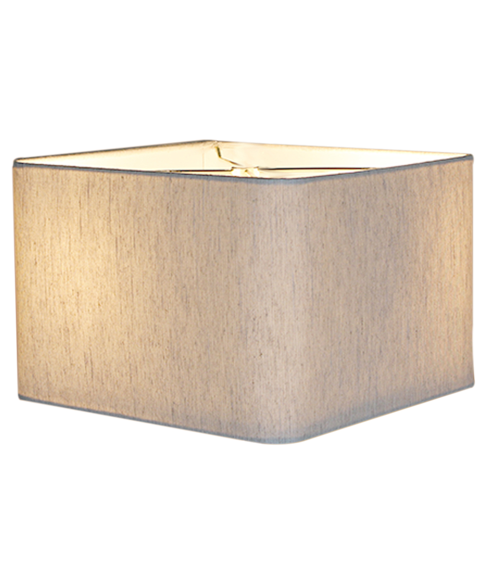 HomeConcept 12x12x8 Rounded Corner Premiere Hardback Shallow Square Drum Lampshade Textured Oatmeal