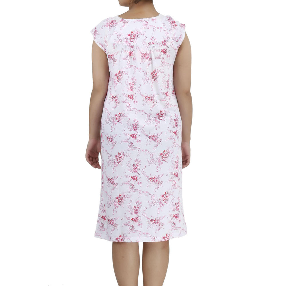 Ezi Women's Loungewear Set - Cotton-rich Nightgown and Zip House Dress