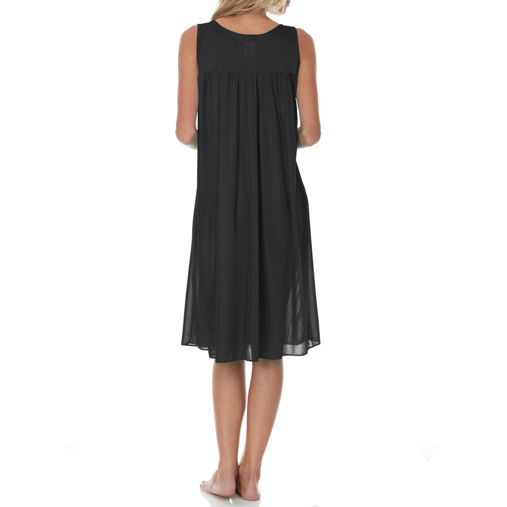 Ezi Women's Nightgown - Satin Silk Night Dress for Soft and Comfortable Sleepwear - Knee Length, Sleeveless