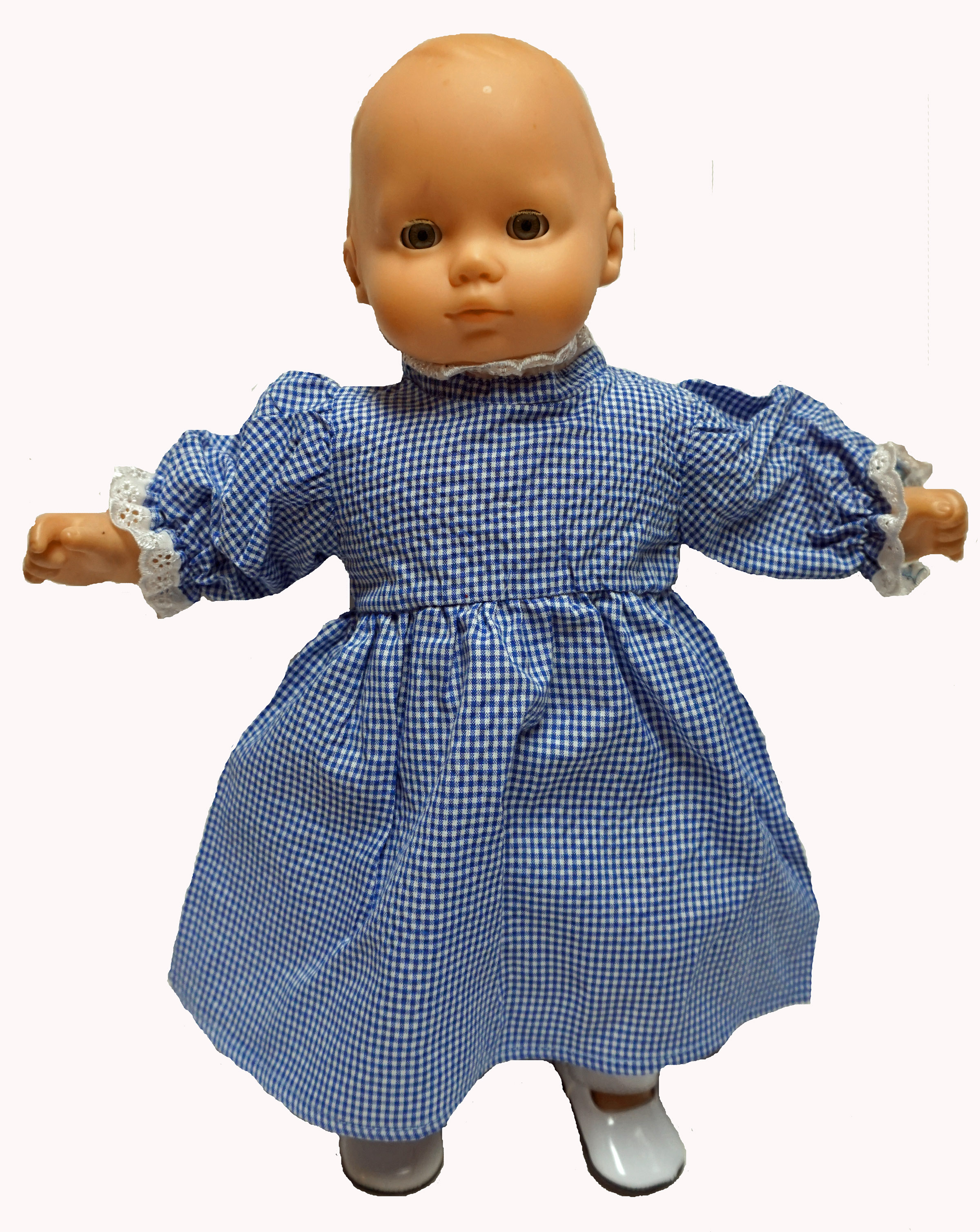 Doll Clothes Superstore Fits 15 16 Inch Baby Dolls And Cabbage Patch Kids Blue Dress With Pinafore