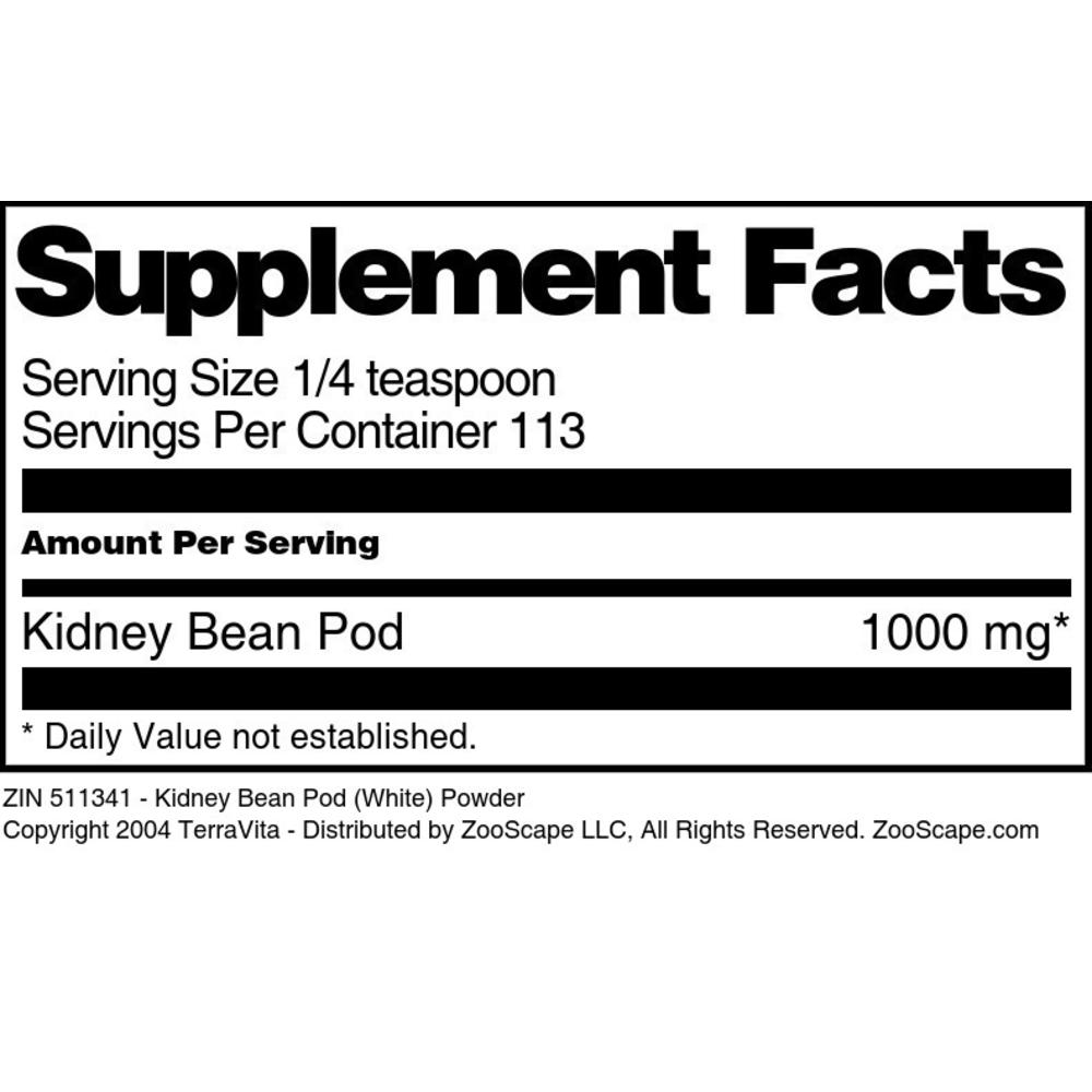 TerraVita Kidney Bean Pod (White) Powder (4 oz, ZIN: 511341)