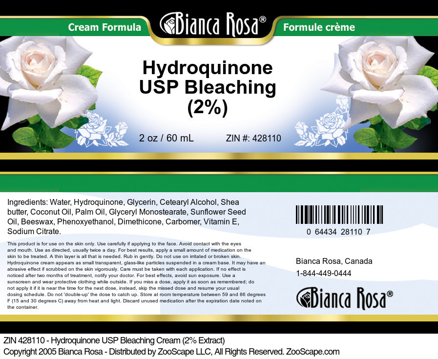 Bianca Rosa Hydroquinone USP Bleaching Cream (2%) (2 oz, ZIN: 428110)