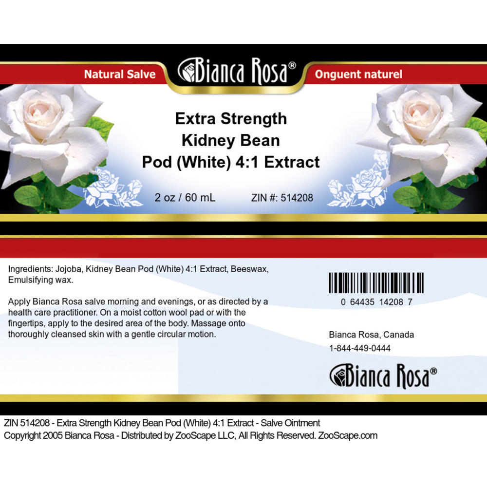 Bianca Rosa Extra Strength Kidney Bean Pod (White) 4:1 Extract - Salve Ointment (2 oz, ZIN: 514208)