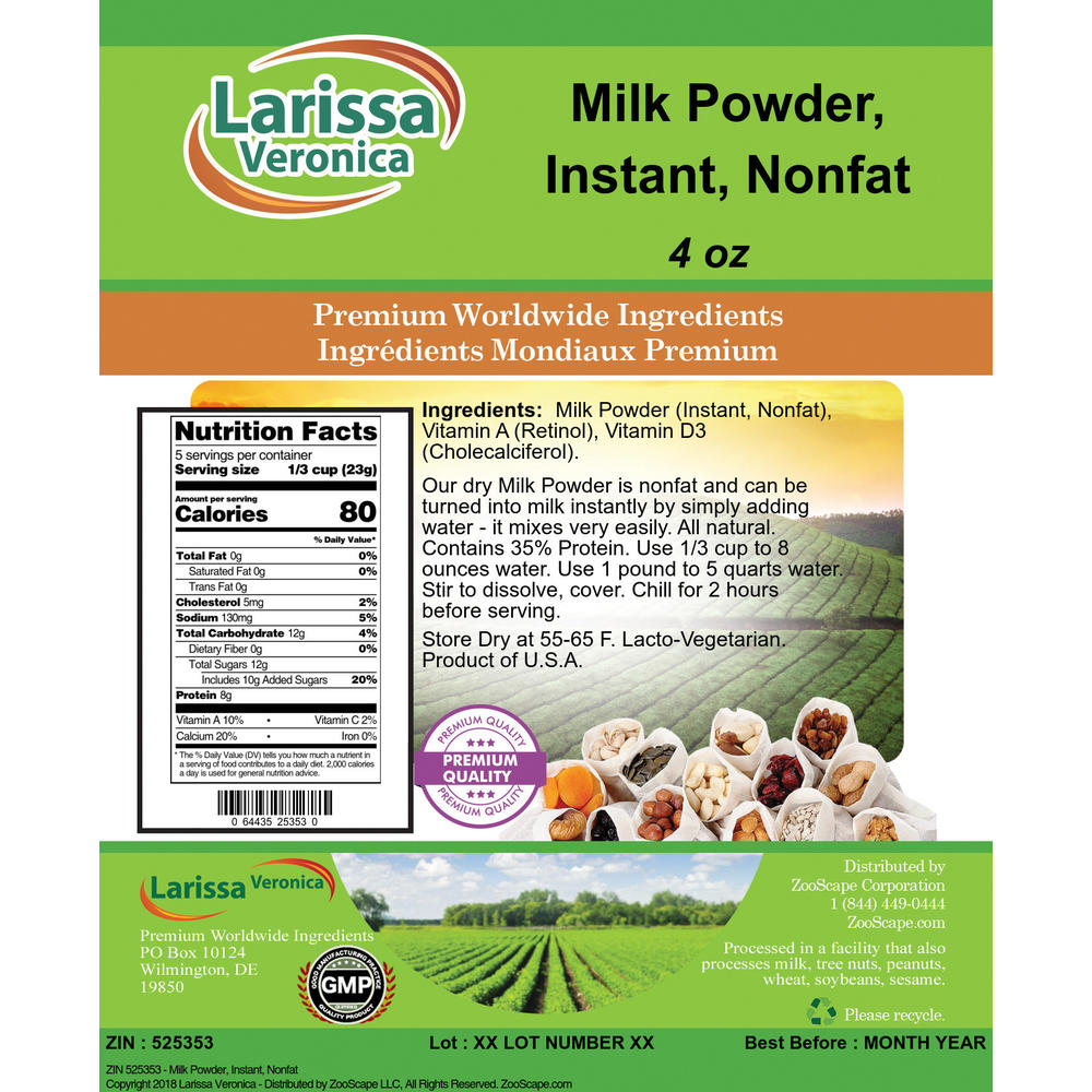 Larissa Veronica Milk Powder, Instant, Nonfat (4 oz, ZIN: 525353)