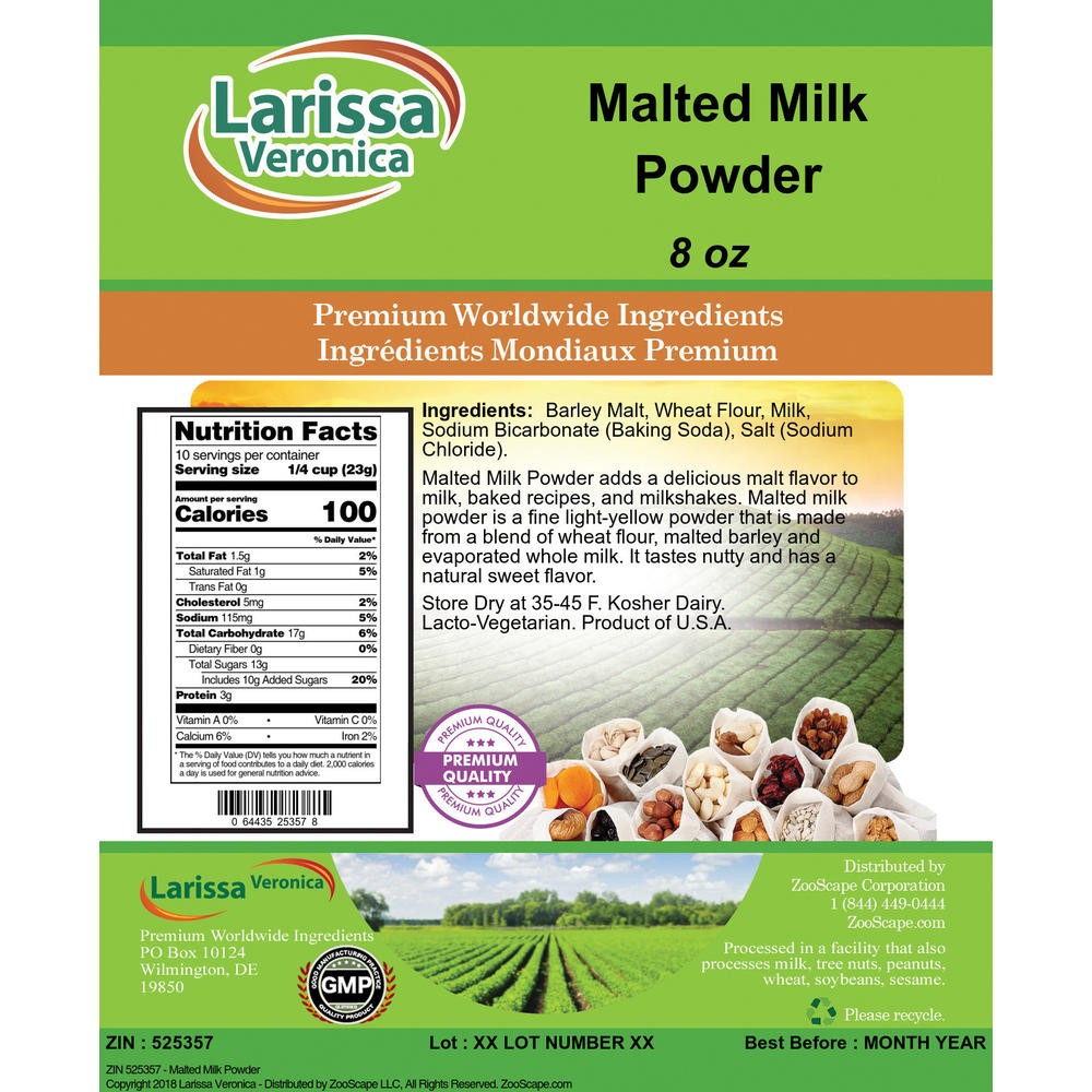 Larissa Veronica Malted Milk Powder (8 oz, ZIN: 525357)