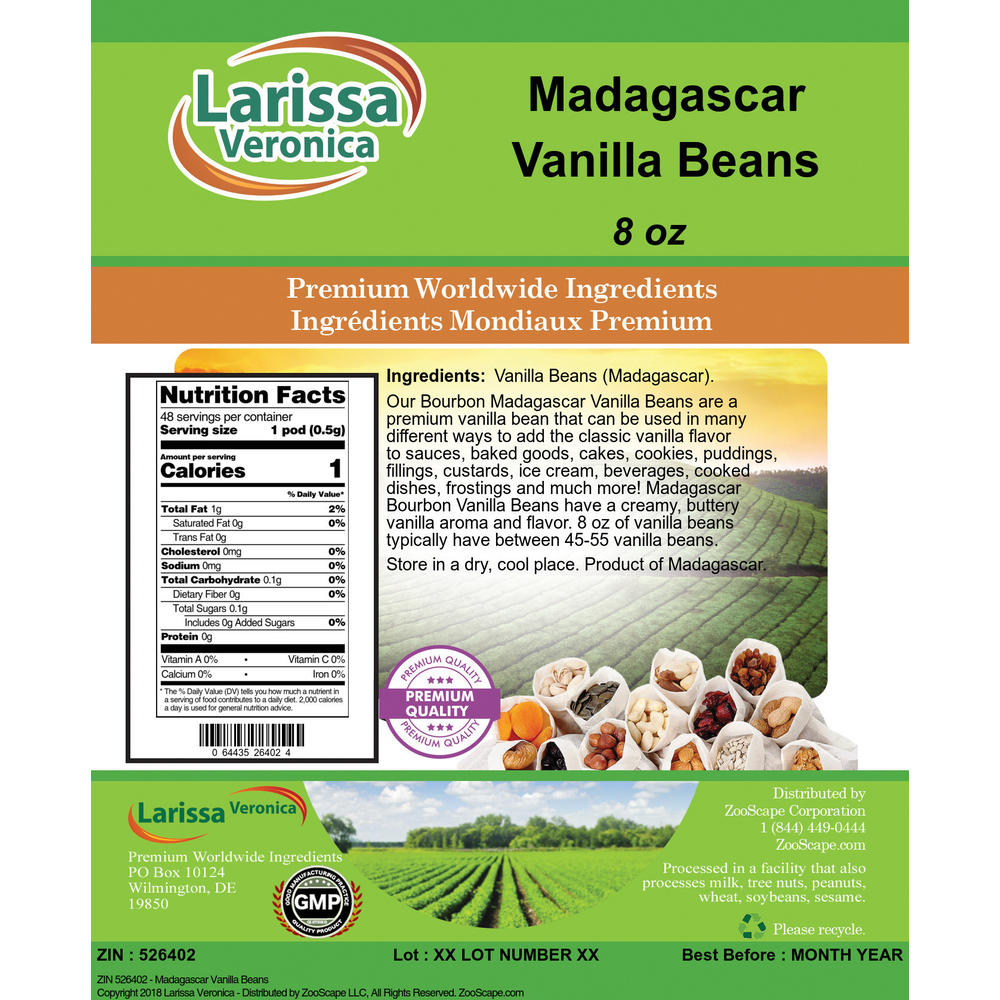 Larissa Veronica Madagascar Vanilla Beans (8 oz, ZIN: 526402)