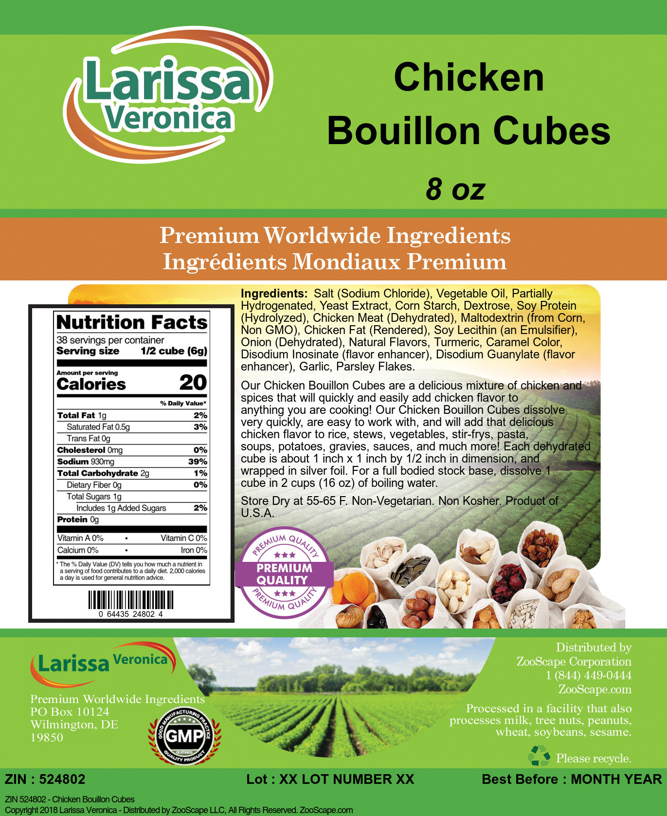 Larissa Veronica Chicken Bouillon Cubes (8 oz, ZIN: 524802)