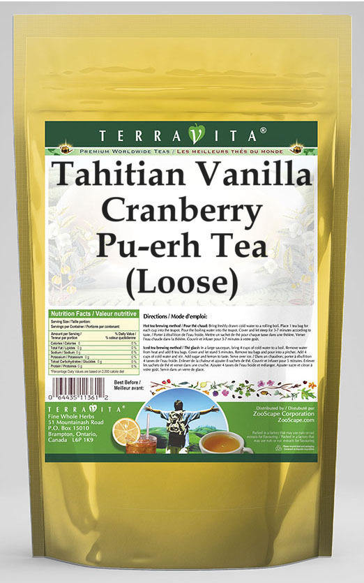 TerraVita Tahitian Vanilla Cranberry Pu-erh Tea (Loose) (8 oz, ZIN: 536343)