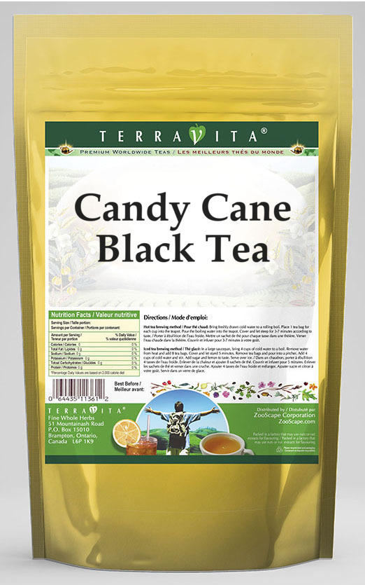 TerraVita Candy Cane Black Tea (50 tea bags, ZIN: 539097)