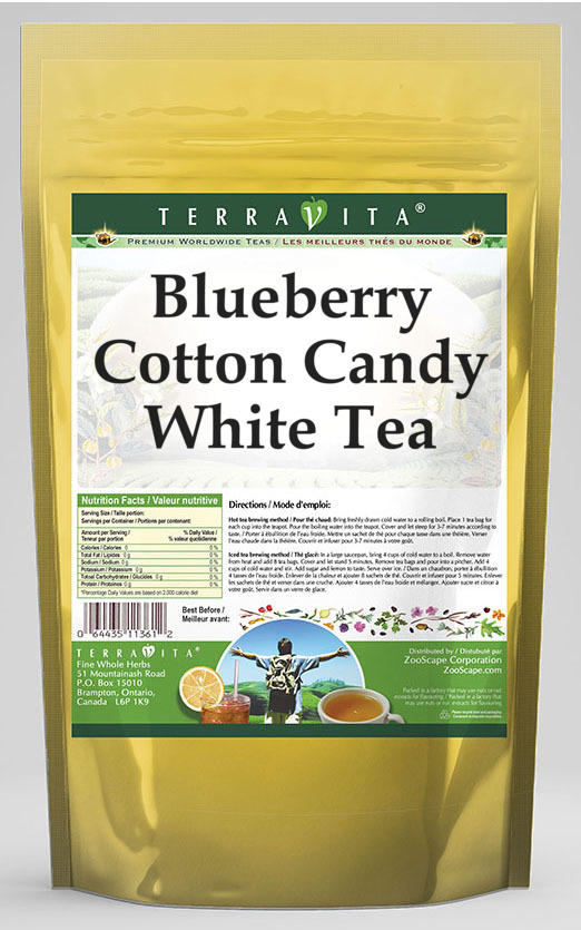 TerraVita Blueberry Cotton Candy White Tea (50 tea bags, ZIN: 543102)