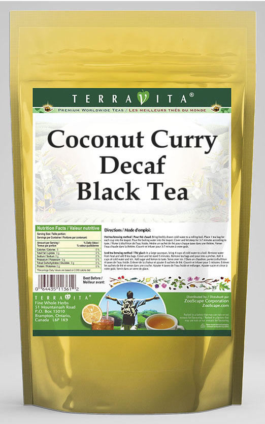 TerraVita Coconut Curry Decaf Black Tea (50 tea bags, ZIN: 545821)