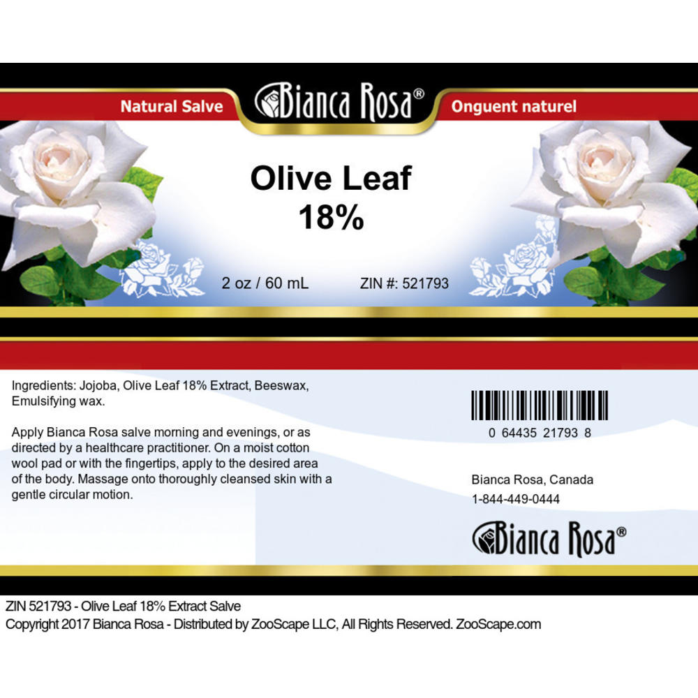 Bianca Rosa Olive Leaf 18% Salve (2 oz, ZIN: 521793)