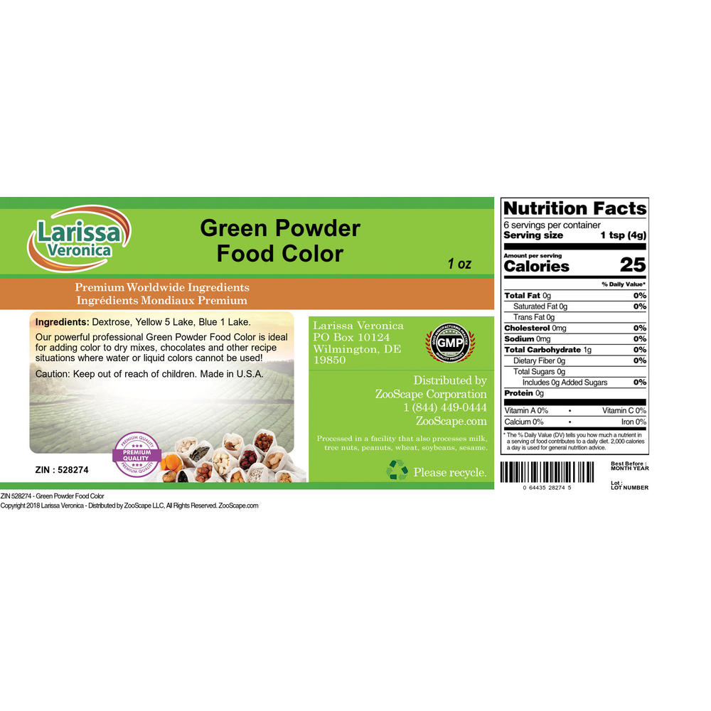Larissa Veronica Green Powder Food Color (1 oz, ZIN: 528274)