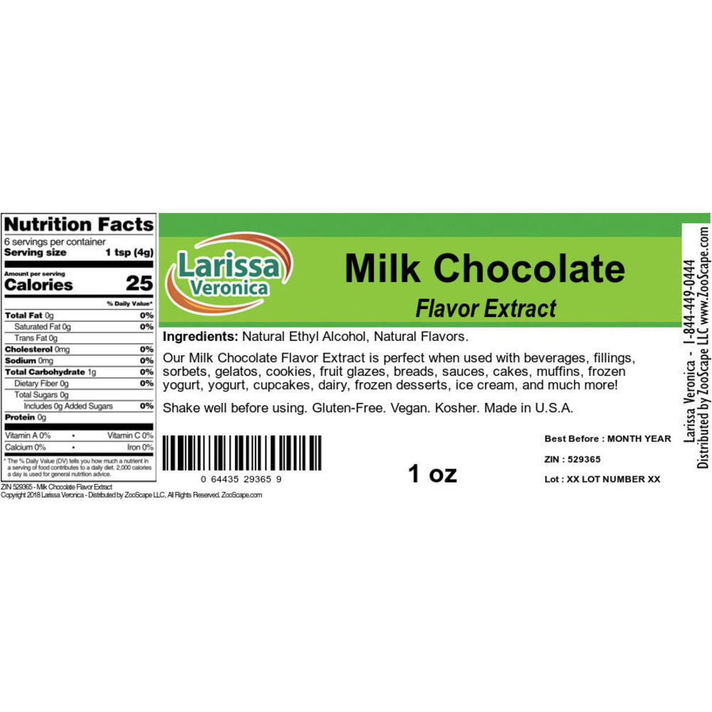 Larissa Veronica Milk Chocolate Flavor Extract (1 oz, ZIN: 529365)