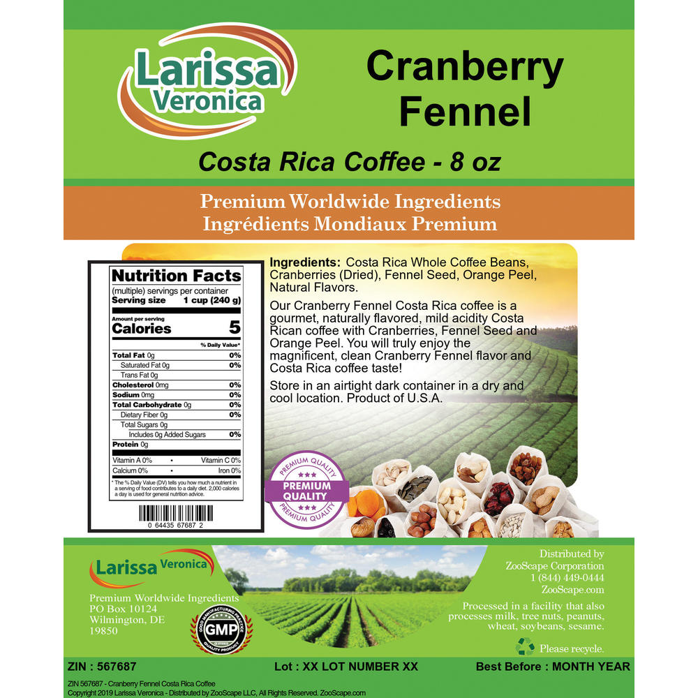 Larissa Veronica Cranberry Fennel Costa Rica Coffee (8 oz, ZIN: 567687)