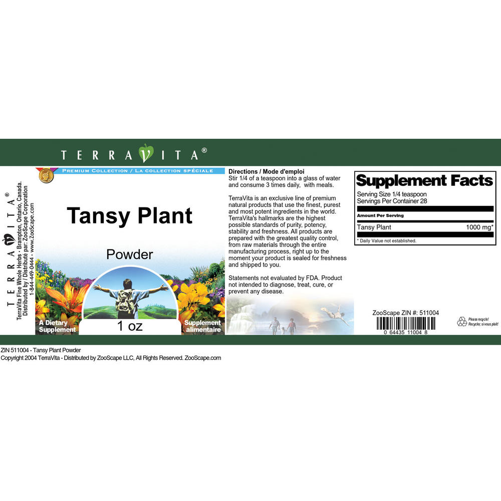 TerraVita Tansy Plant Powder (1 oz, ZIN: 511004)
