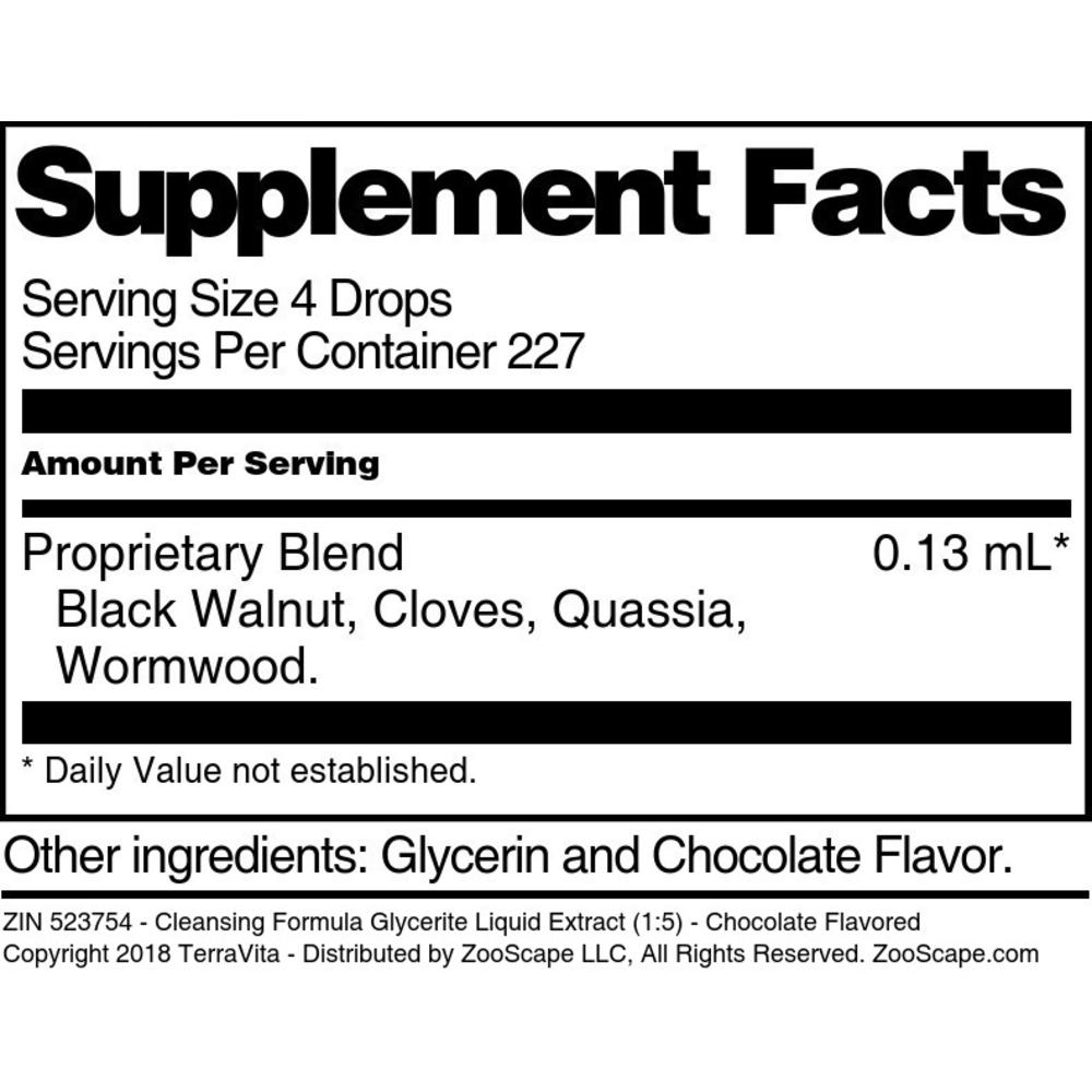 TerraVita Cleansing Formula Glycerite Liquid Extract (1:5) - Chocolate Flavored (1 oz, ZIN: 523754)