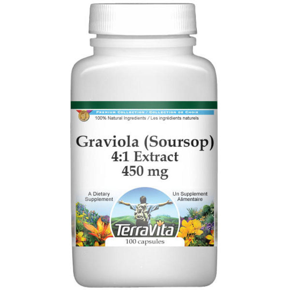 TerraVita Extra Strength Graviola (Soursop) 4:1 Extract - 450 mg (100 capsules, ZIN: 511048)