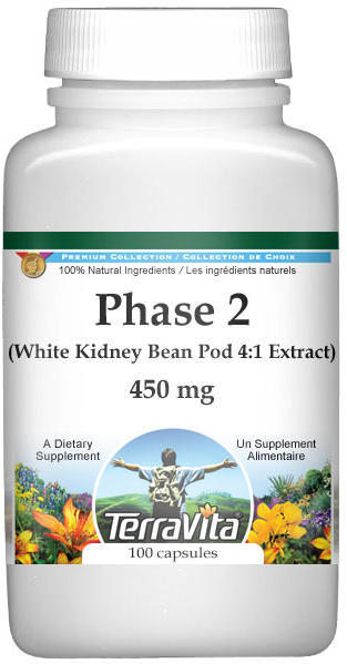 TerraVita Phase 2 (White Kidney Bean Pod 4:1 Extract) - 1800 mg (100 capsules, ZIN: 512860)